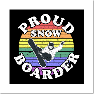 Retro LGBT Proud Snow Boarder Posters and Art